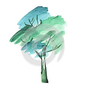 Painted abstract tree symbol.