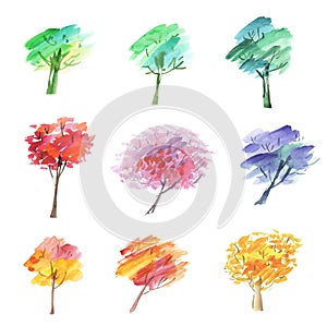Painted abstract tree symbol.