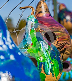 Painted Birdhouse Gourds