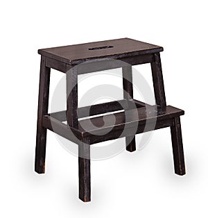 Painted black wooden stool