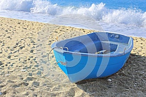 Painted blue boat