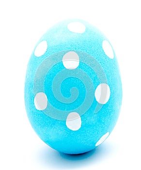 Painted blue easter egg isolated