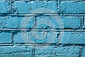 Painted brick wall sky blue background