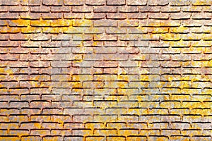 Painted brick wall texture. Colorful brickwork background.