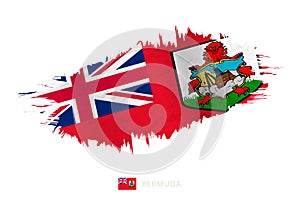 Painted brushstroke flag of Bermuda with waving effect