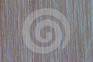 Painted canvas in mixed brown blue color, sackcloth or burlap with large visible texture. Close up of jute, striped