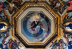 Painted ceiling of the castle of Vaux le Vicomte