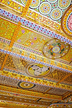 Painted Ceiling at Isurumuniya Temple, Sri Lanka