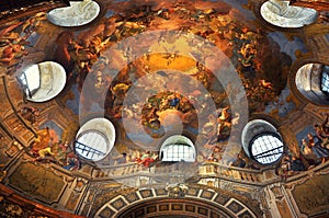 Painted ceiling in the Vienna Library photo