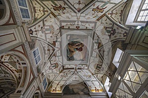 The painted ceiling of Villa Scassi - Imperiale of Genoa, Italy