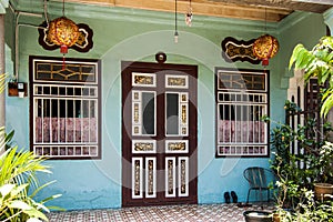 Painted Chinese townhouse photo