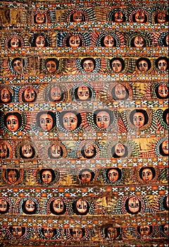 Painted church ceiling in ethiopia