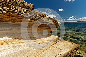 Painted Cliffs, Maria Island, Tasmania, national reservation, Australia