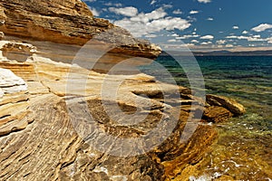 Painted Cliffs, Maria Island, Tasmania, national reservation, Australia