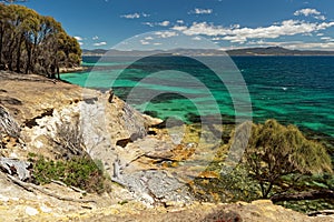 Painted Cliffs, Maria Island, Tasmania, national reservation, Australia