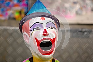 Painted Clown Figurine On Sideshow Alley At A country Show