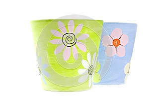 Painted Colorful Clay Flower Pots