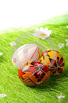 Painted Colorful Easter Eggs