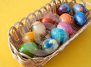 Painted colorful easter eggs
