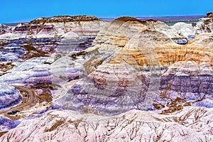 Painted Desert Blue Mesa Petrified Forest National Park Arizona