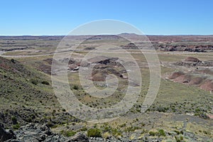 Painted Desert Petrified National Forest desert floor Panorama