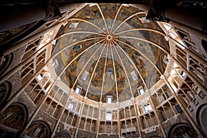 Painted dome ceiling of The Baptistery of Parma photo