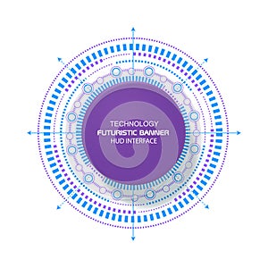Fantastic circle .Drawing details . Technical drawing.HUD element