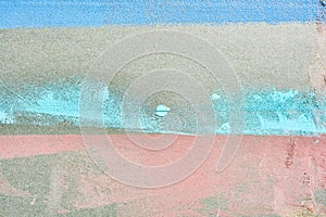 Painted drywall texture. background. stripes pink blue yellow turquoise gray