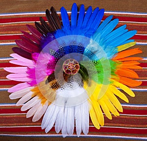 Painted Easter Egg Circle Feathers