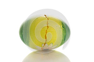 Painted easter egg with crack