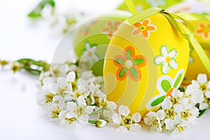 Painted Easter Eggs with flowers.
