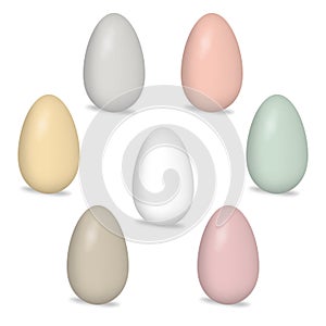 Painted Easter eggs isolated on white background