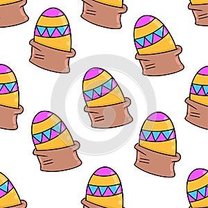 Painted easter eggs seamless pattern textile print. repeat pattern background design