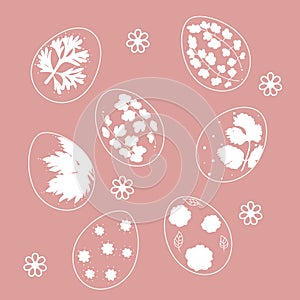 Painted eggs for easter, natural pattern