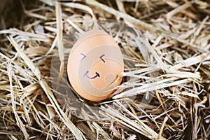 Painted eggs about emotion on the face