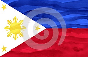 Painted flag of Phillipines