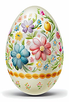 Painted Floral Easter Egg