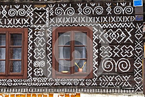 Painted folk house, UNESCO village Cicmany in Slovakia