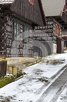 Painted folk house, UNESCO village Cicmany in Slovakia