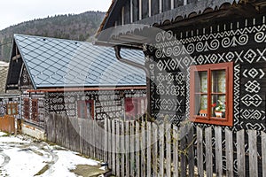 Painted folk house, UNESCO village Cicmany in Slovakia