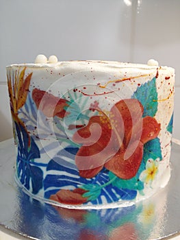 Painted  foundant cake