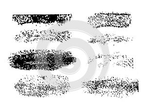 Painted grunge stripes set. Black labels, background, paint texture. Brush strokes vector. Handmade design elements