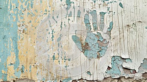 Painted handprint on a weathered wall symbolizing a plea for domestic violence awareness. Visual metaphor for stop and photo