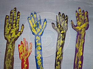 Painted hands design