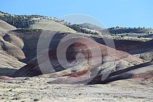 Painted Hills in the John Day Fossil Beds National Monument at Mitchell City, Wheeler County, Northeastern Oregon, USA