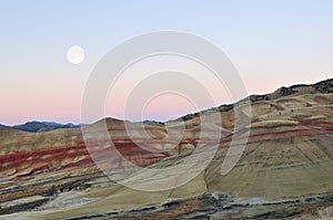 Painted Hills at moonrise photo