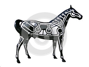 Painted horse sculpture