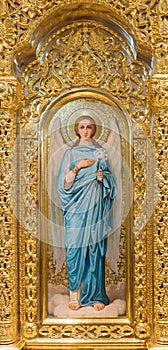 Painted icon of the Archangel Gabriel for iconostasis of the Orthodox Church