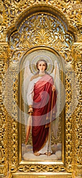 Painted icon of the Archangel Michael for iconostasis of the Orthodox Church