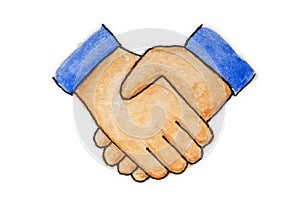 Painted illustration of handshake